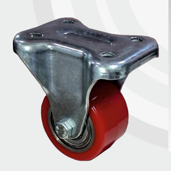 Cast Iron PU Fixed wheel Ø65×38 mm with pressed steel bracket